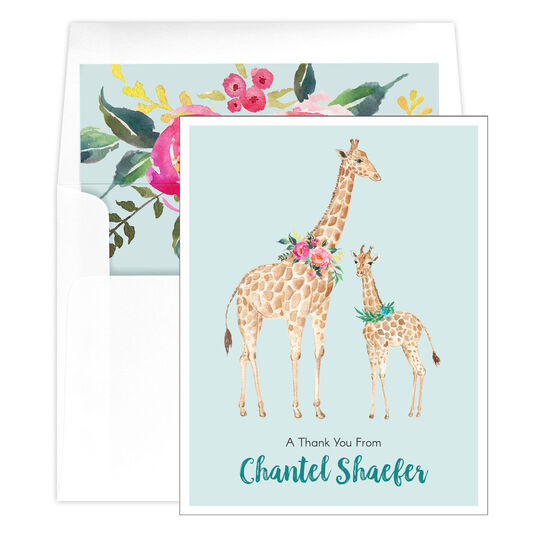 Giraffes Folded Note Cards